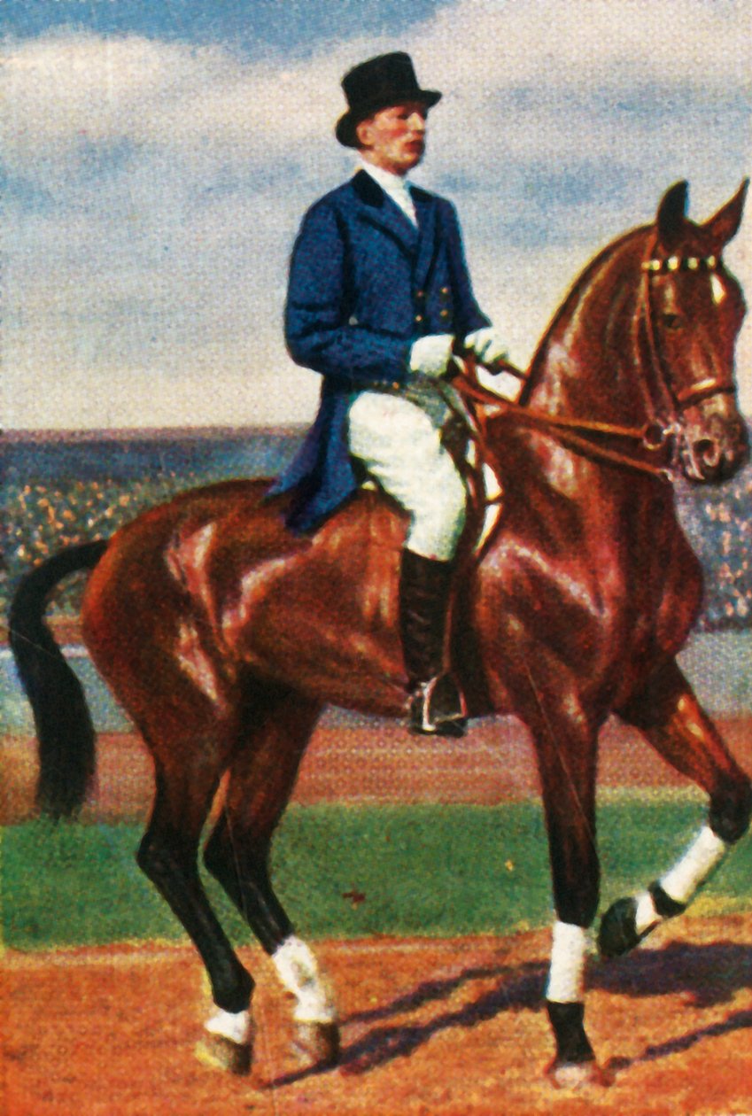 Carl von Langen z Německa na koni Daredevil, 1928. od Unbekannt