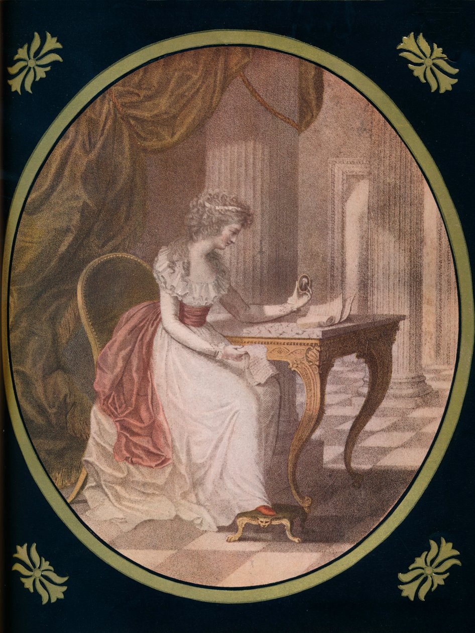 Caroline of Litchfield, meditující o Waldsteins Picture, c1780, 1910 od Unbekannt