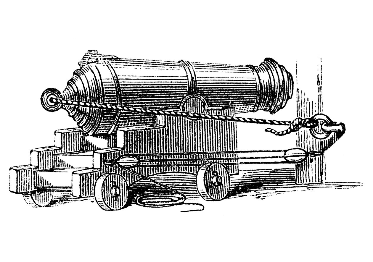 Carronade, krátký kus námořní munice s komorou velkého kalibru, jako minomet, c1884 od Unbekannt