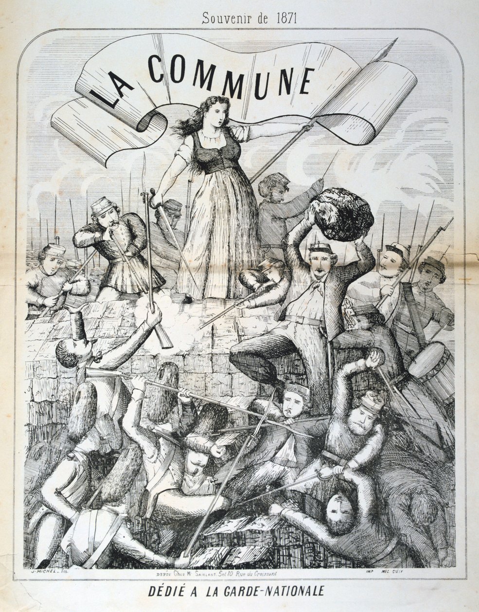 Kreslený film věnovaný Národní gardě, Pařížská komuna, 1871 od Unbekannt