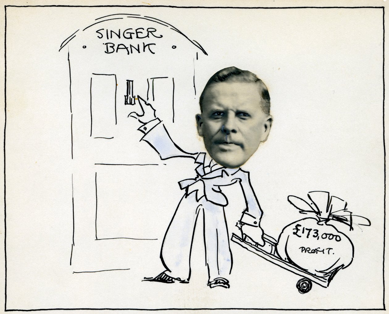 Karikatura generálního ředitele Williama E Bullocka, Singer & Company Ltd od Unbekannt
