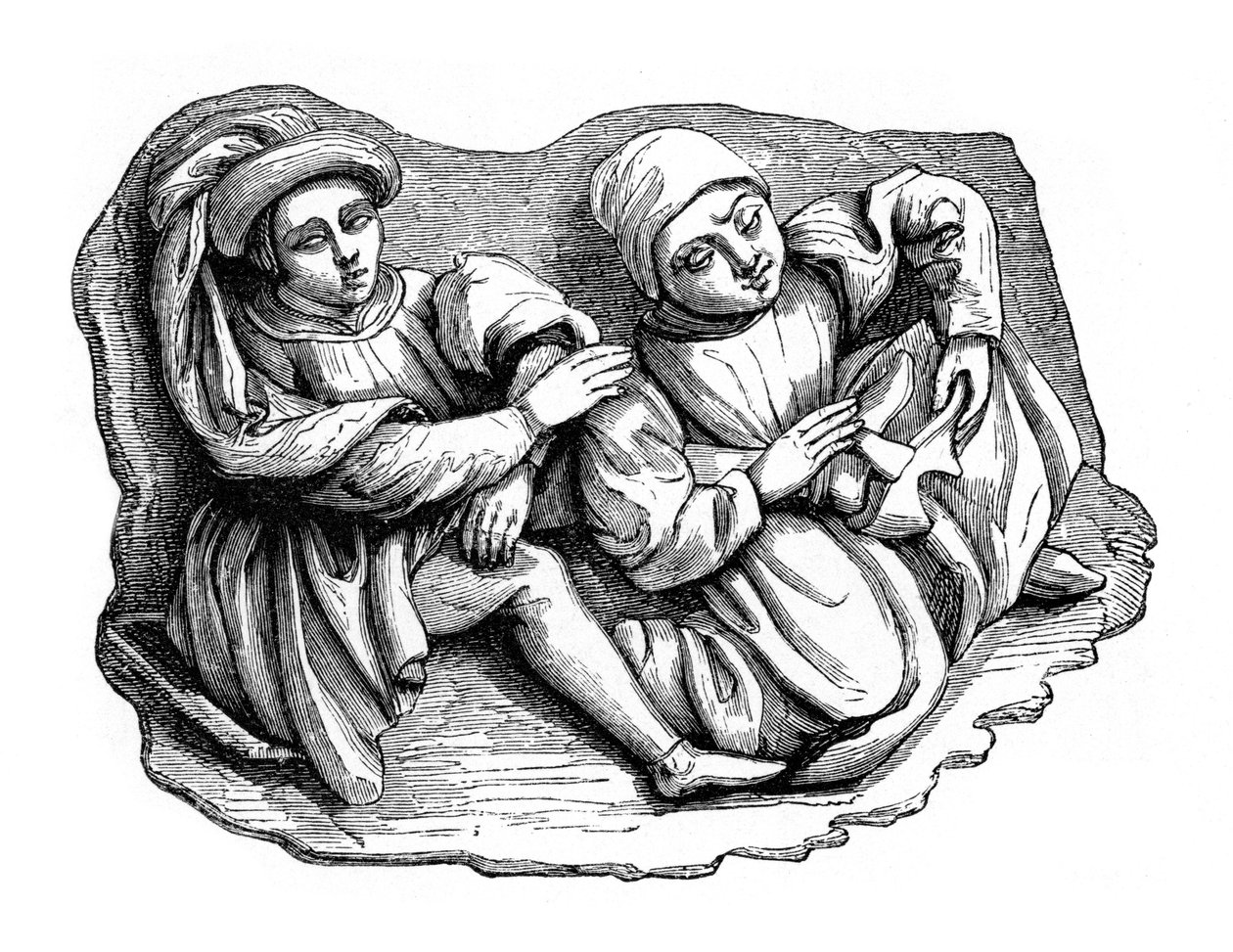 Dřevěný vyřezávaný reliéf, 15. století, 1870 od Unbekannt