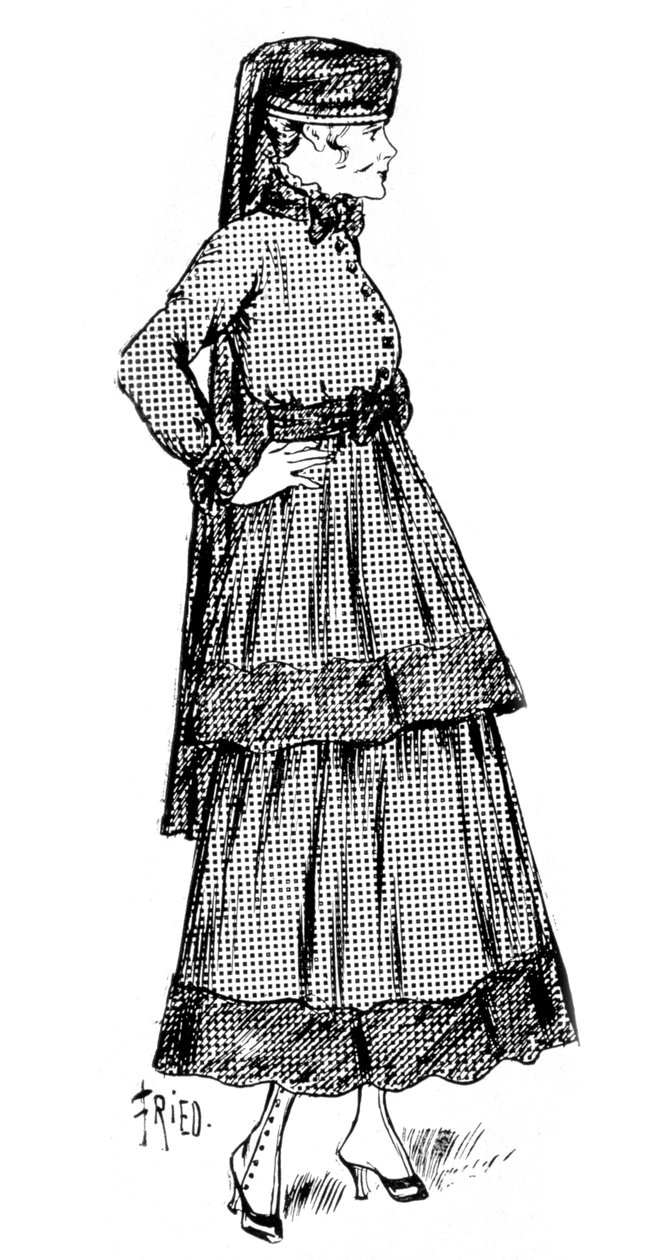 Kašmírová dámská móda s hedvábným okrajem, 1915 od Unbekannt