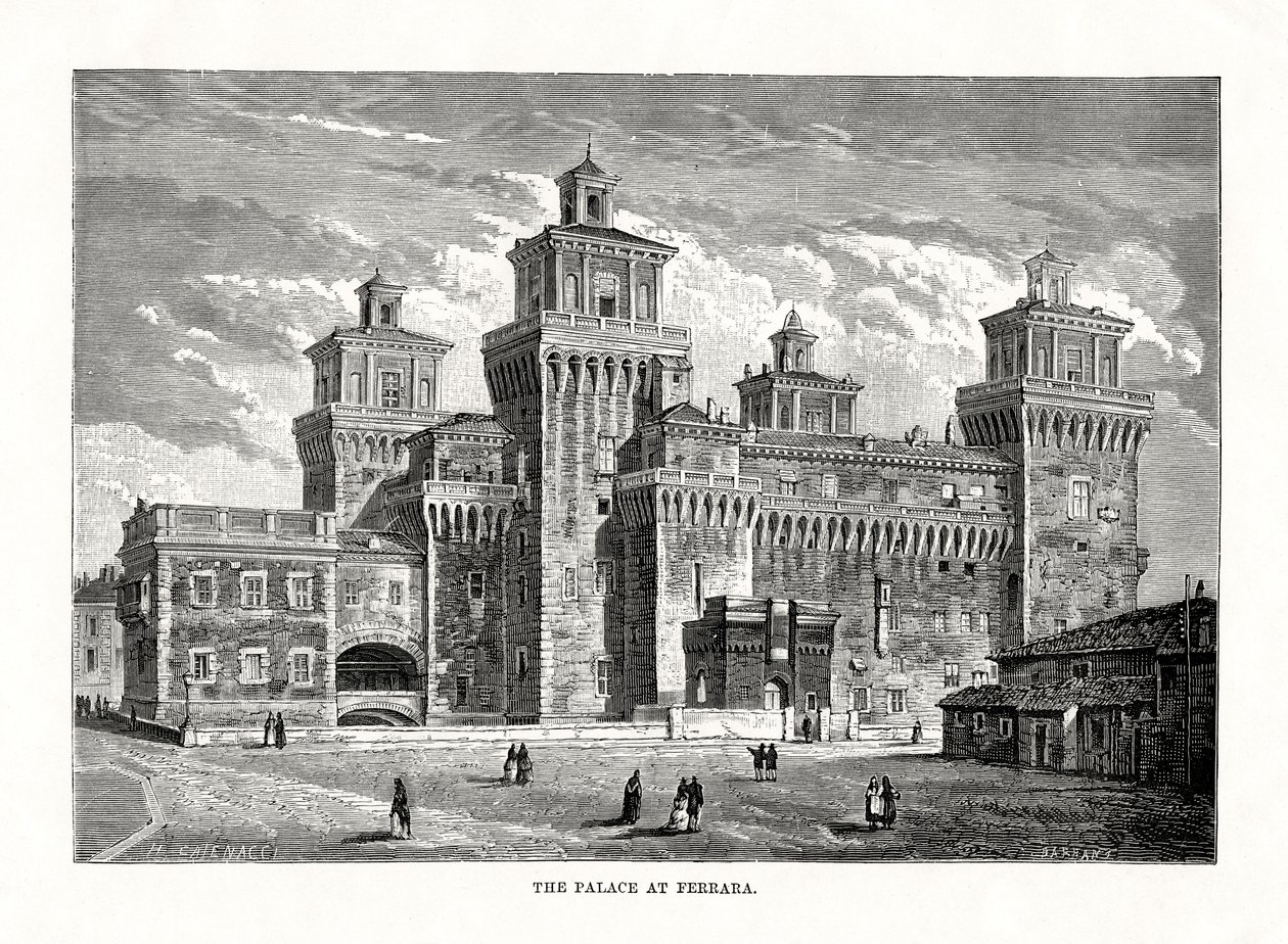 Zámek Estense, Ferrara, Itálie, 1879 od Unbekannt