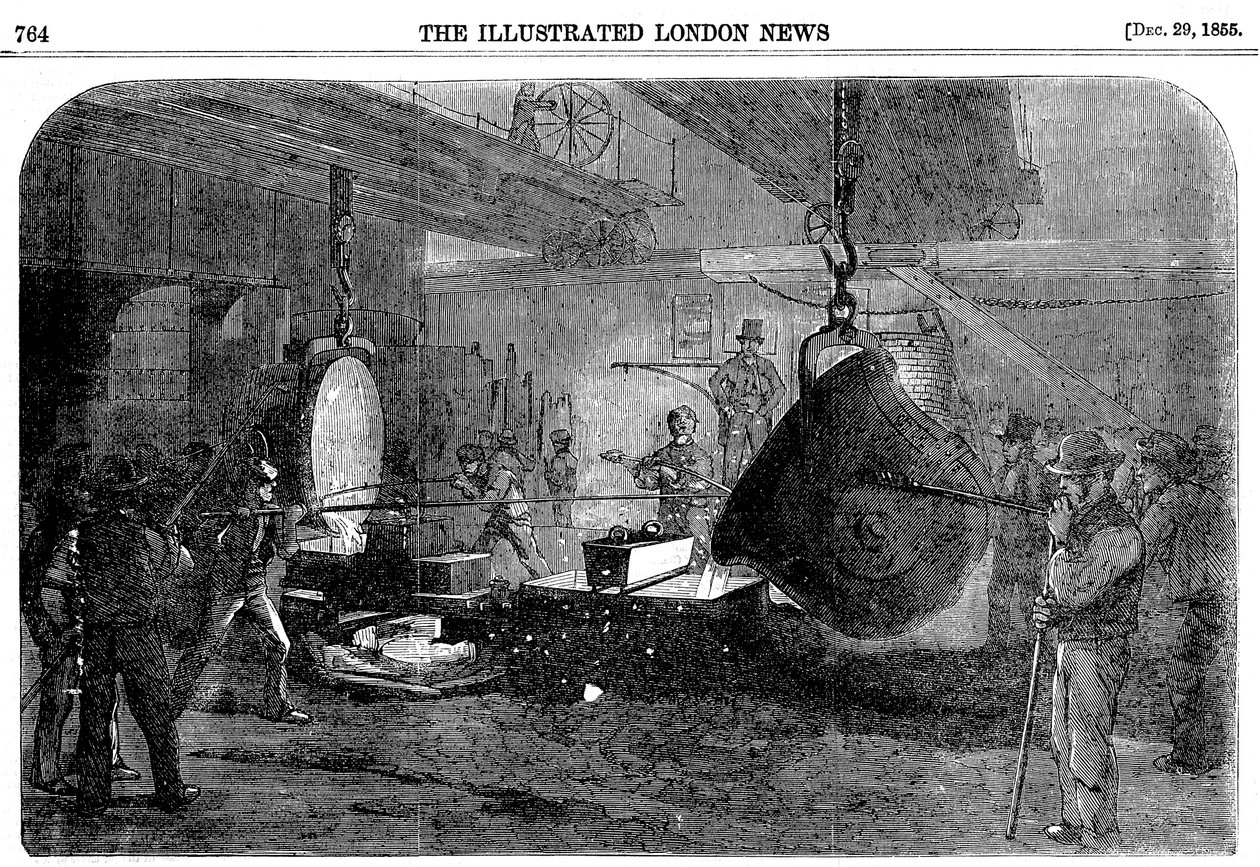 Lití malty v Grissells Regents Canal Ironworks, City Road, Londýn, 1855 od Unbekannt