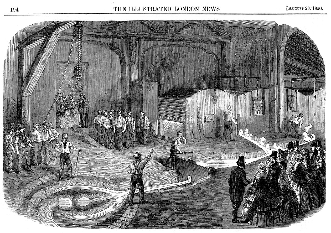 Odlévání zvonu pro Westminsterskou věž s hodinami, 1856 od Unbekannt