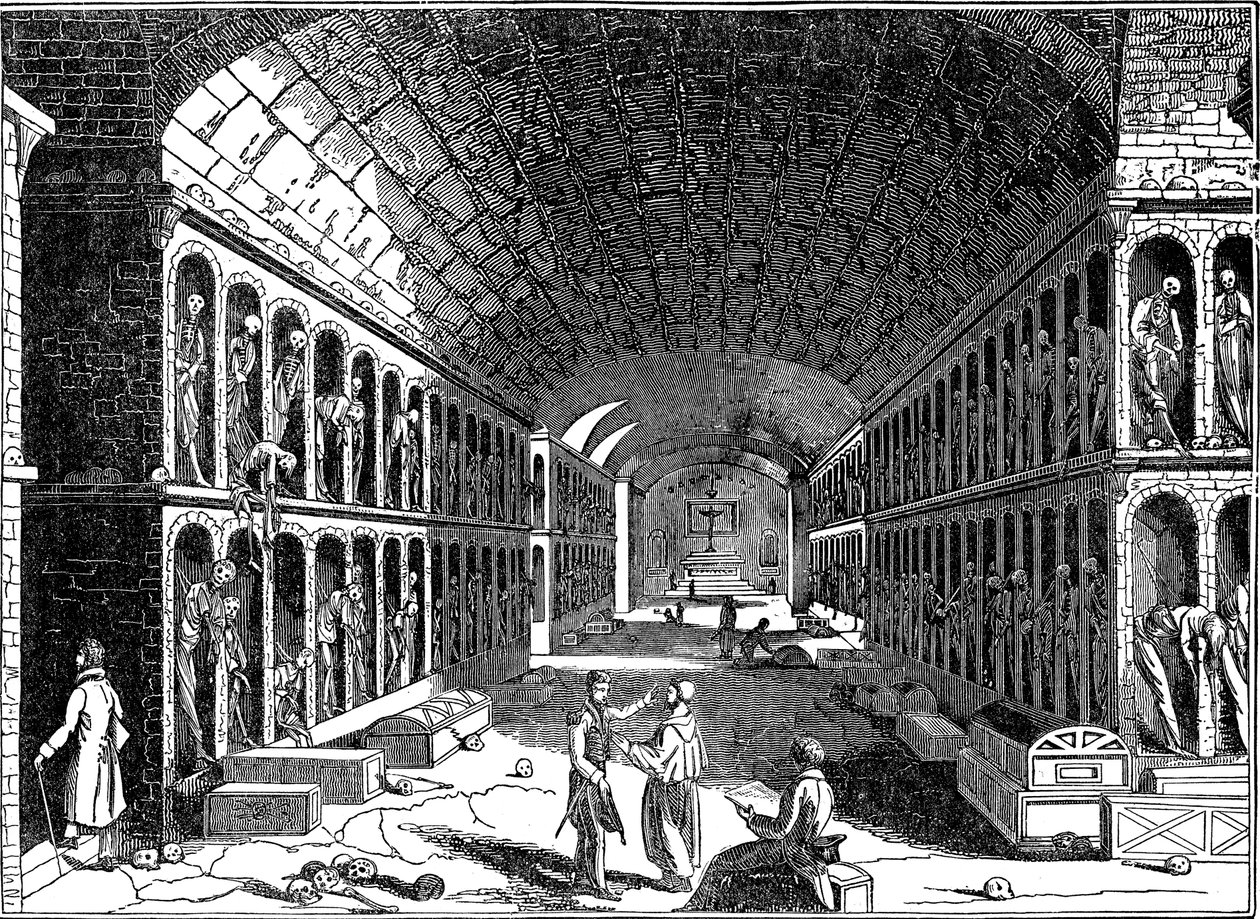 Katakomba kapucínského františkánského kláštera, Palermo, Sicílie, 1833 od Unbekannt