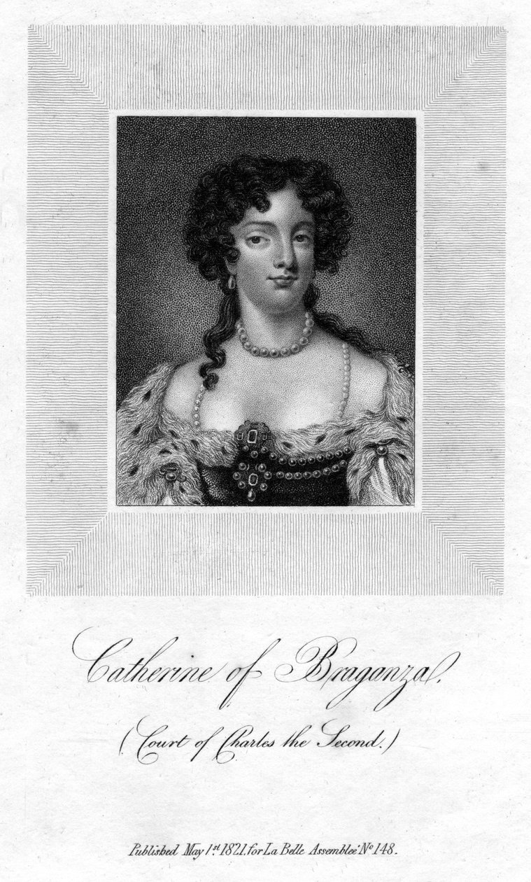 Kateřina z Braganzy, královna choť anglického krále Karla II., 1821 od Unbekannt