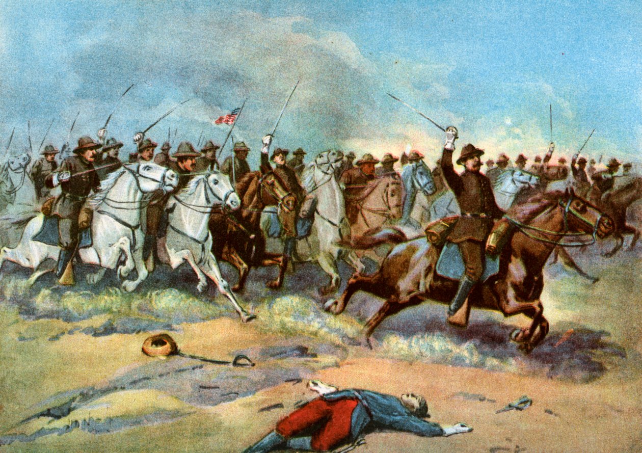 Útok kavalérie americkými štamgasty, španělsko-americká válka, 1898 od Unbekannt