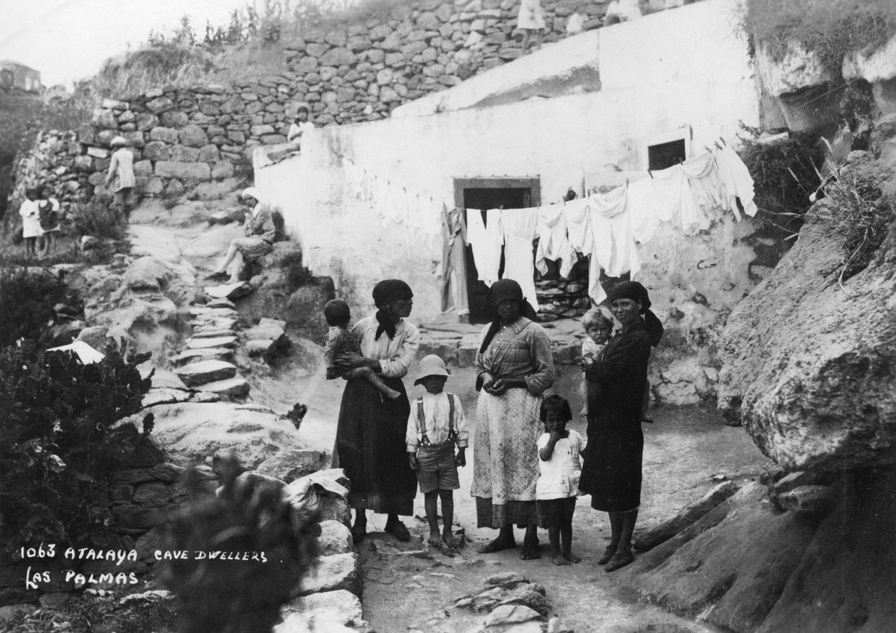 Obyvatelé jeskyní, Atalaya, Las Palmas, Gran Canaria, Kanárské ostrovy, Španělsko, 20. až 30. léta 20. století od Unbekannt