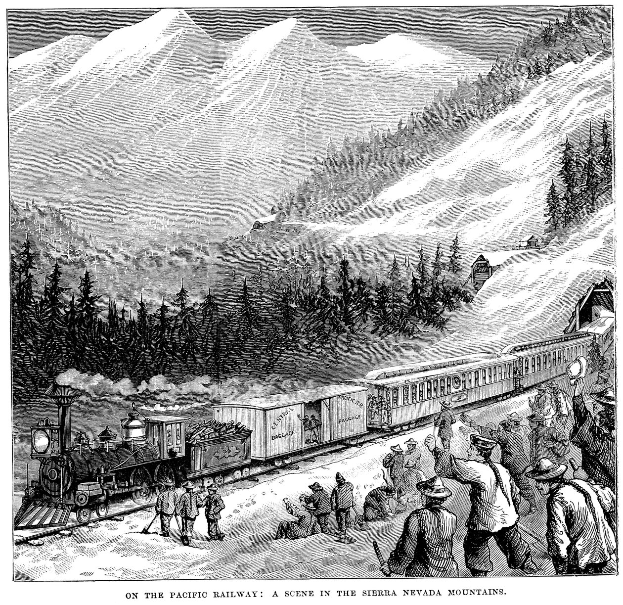 Central Pacific Railroad v pohoří Sierra Nevada, c1875 od Unbekannt