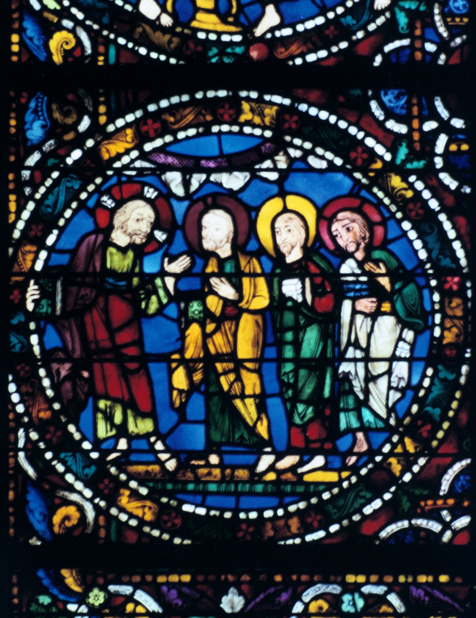 Center of the Thabor, barevné sklo, katedrála v Chartres, Francie, 1194-1260 od Unbekannt