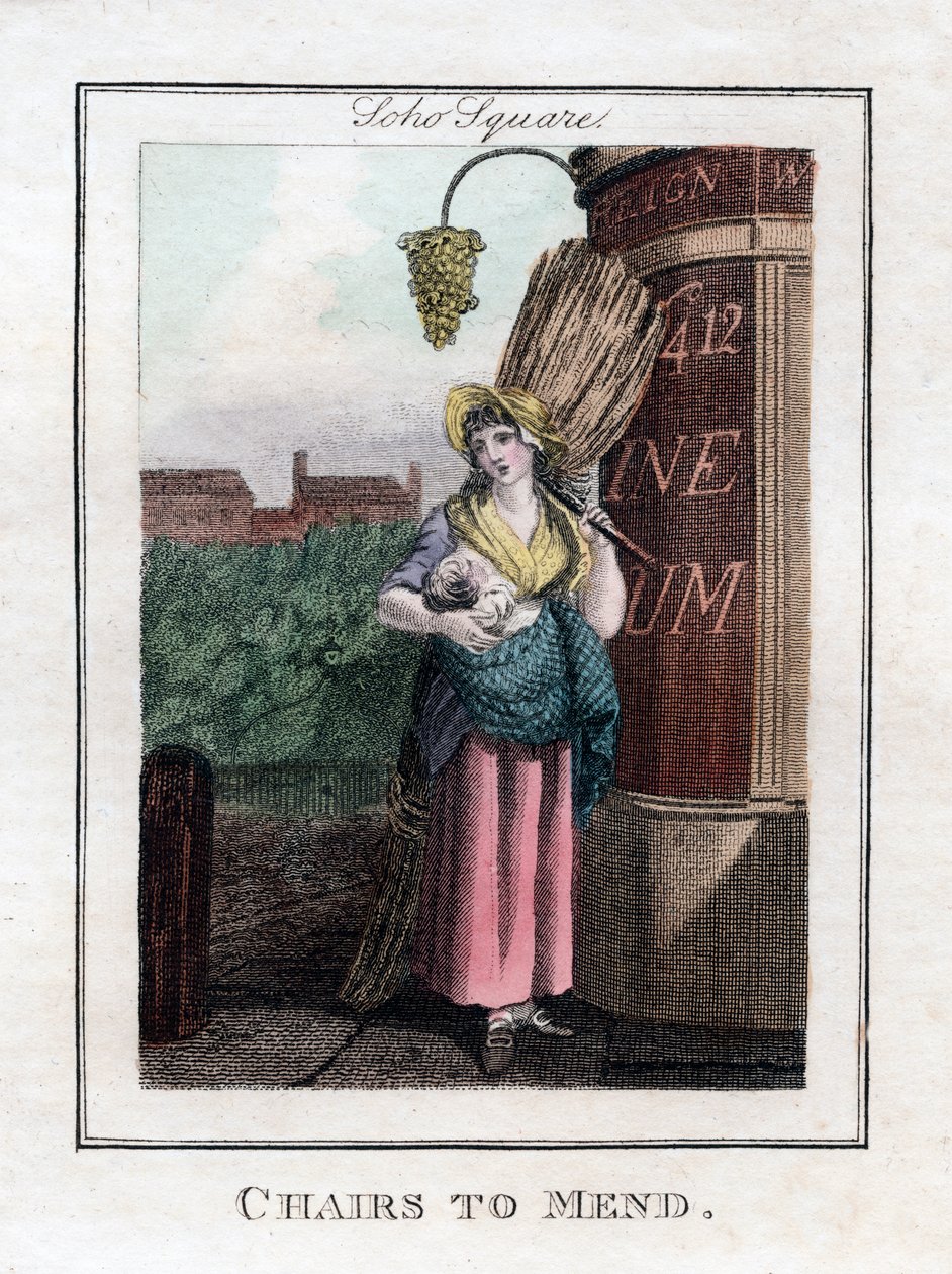 Chairs to Mend, Soho Square, Londýn, 1805 od Unbekannt