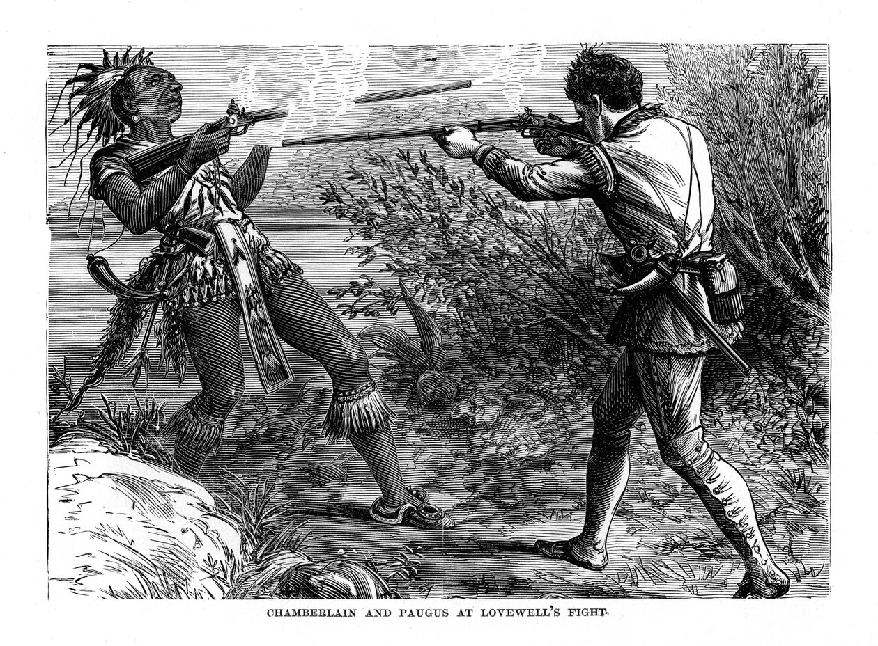 Chamberlain a Paugus v Lovewells Fight, 1725, 1872 od Unbekannt