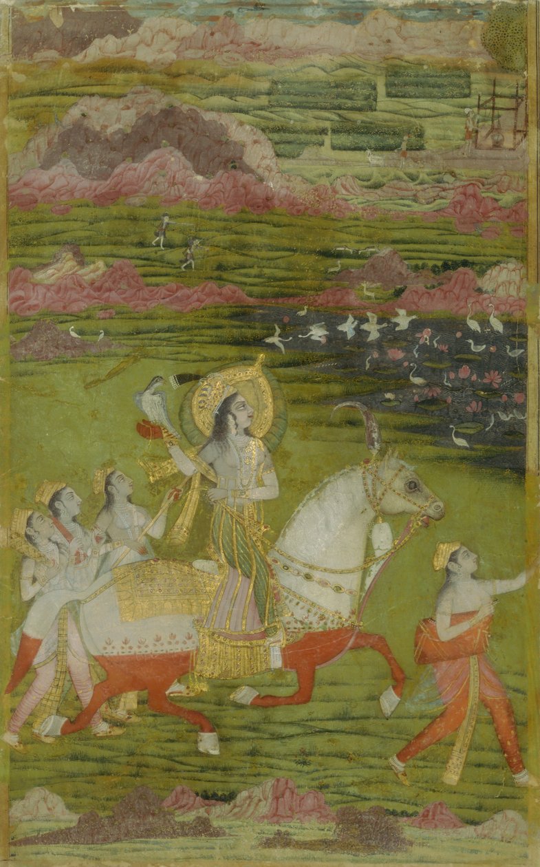 Chand Bibi Hawking s průvodci v krajině, ca. 1700. od Unbekannt