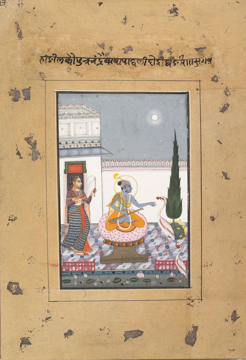 Chandravimba Ragaputra: Stránka ze série Dispersed Boston Ragamala Series...ca. 1760. od Unbekannt
