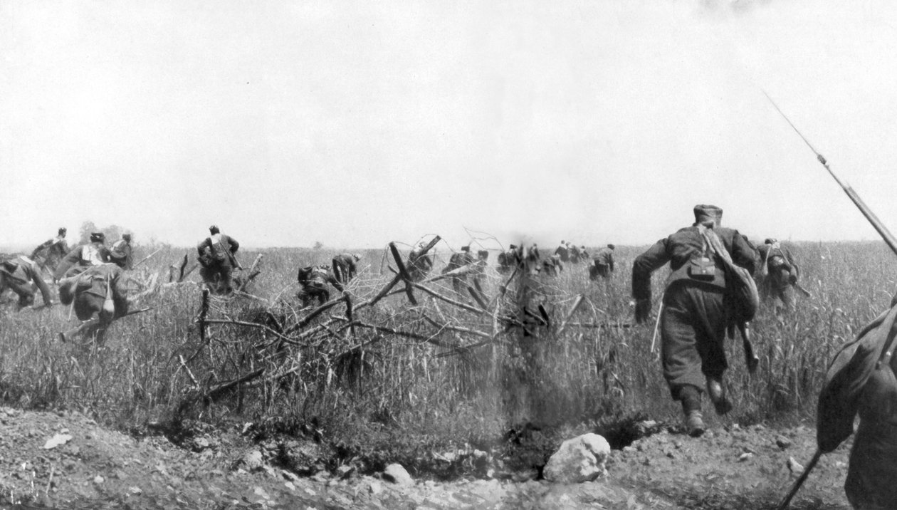 Útok pluku francouzských Zouaves na náhorní plošině Touvent, Artois, Francie, 7. června 1915 od Unbekannt