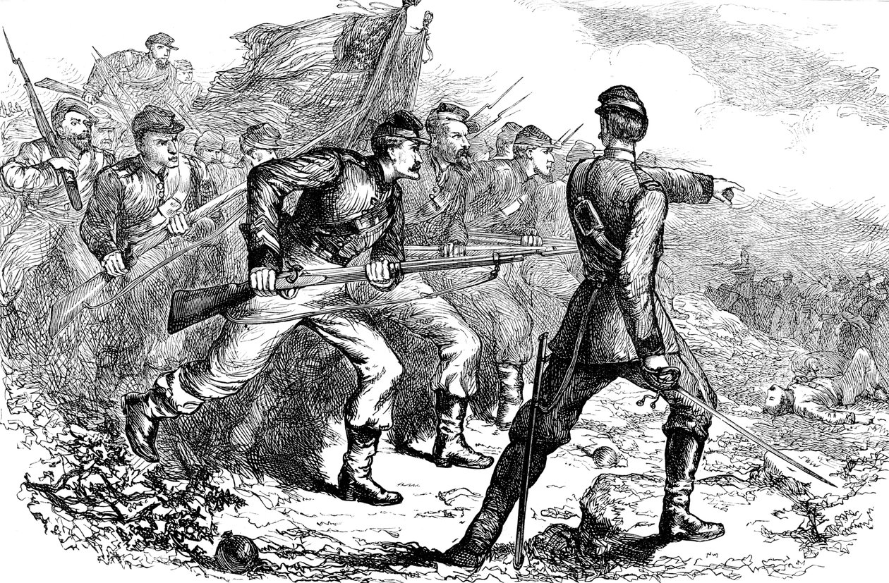 Obvinění federálů v Korintu, Americká občanská válka, c1880 od Unbekannt
