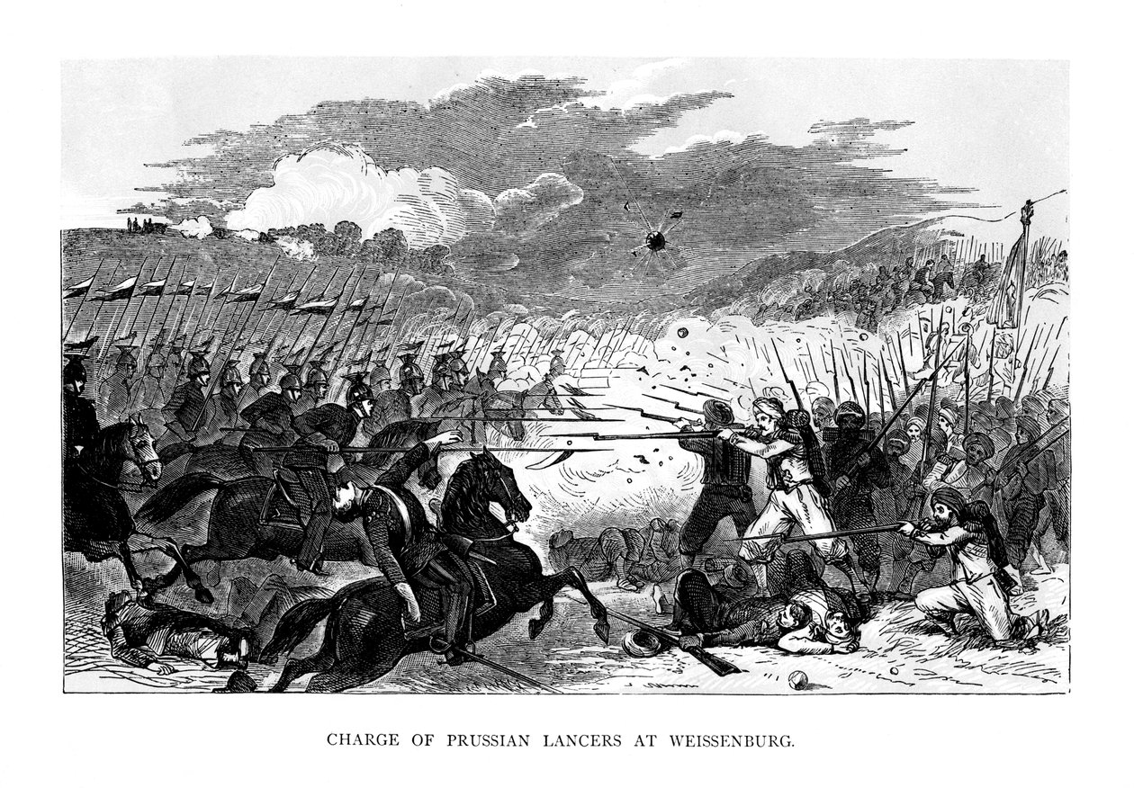 Pověření pruských kopiníků ve Weissenburgu, 1870, 1875 od Unbekannt
