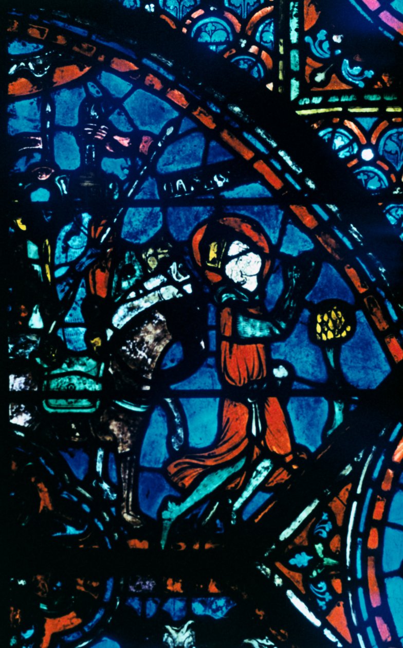 Karel Veliký se modlí, barevné sklo, katedrála v Chartres, Francie, c1225 od Unbekannt