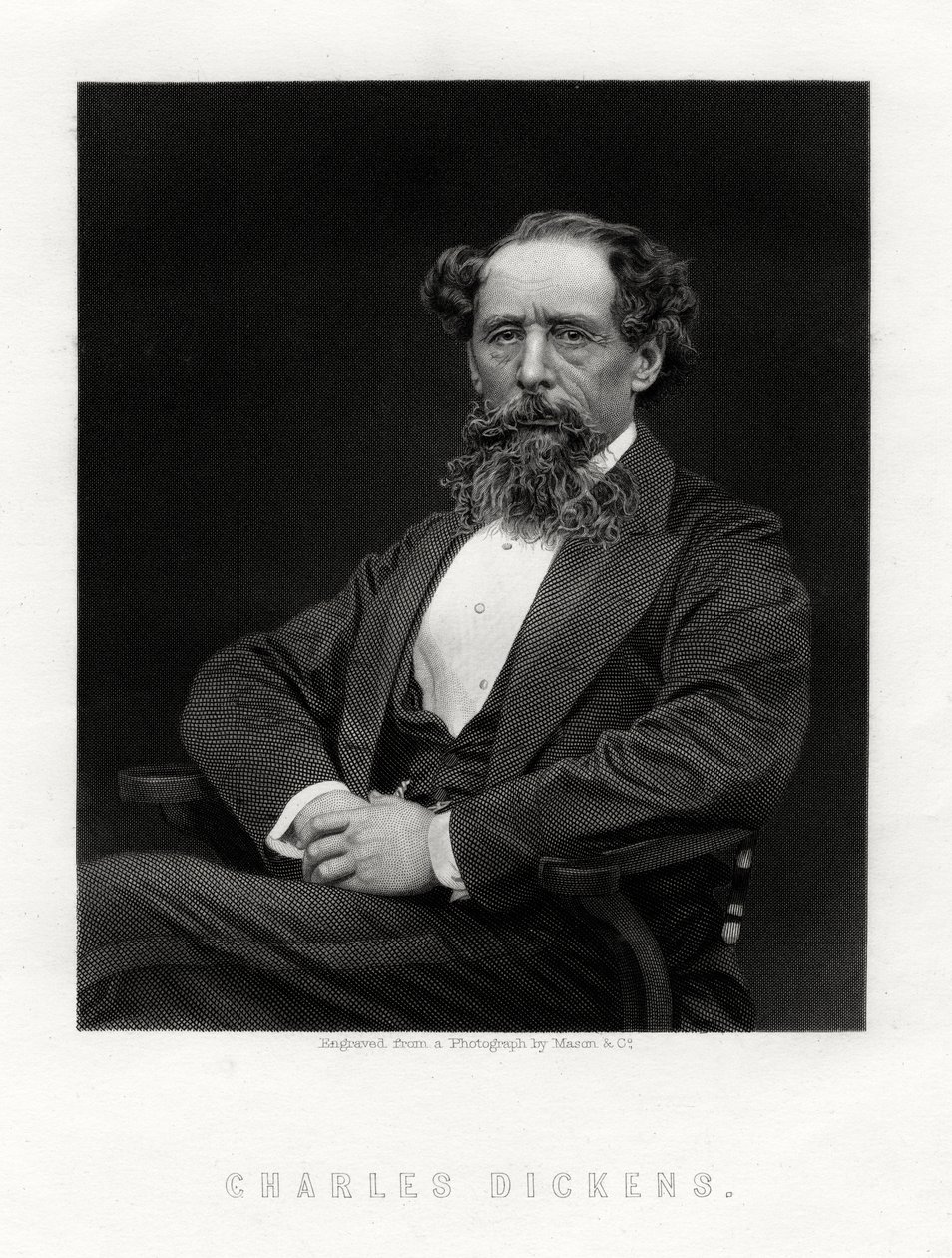 Charles Dickens , anglický romanopisec a novinář, 1876 od Unbekannt