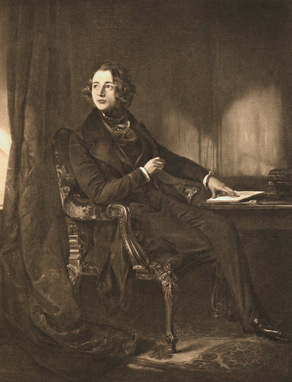 Charles Dickens, anglický romanopisec a novinář, c1836 od Unbekannt