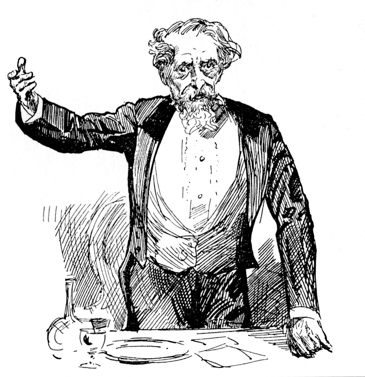 Charles Dickens pronáší projev po večeři, 60. léta 19. století od Unbekannt