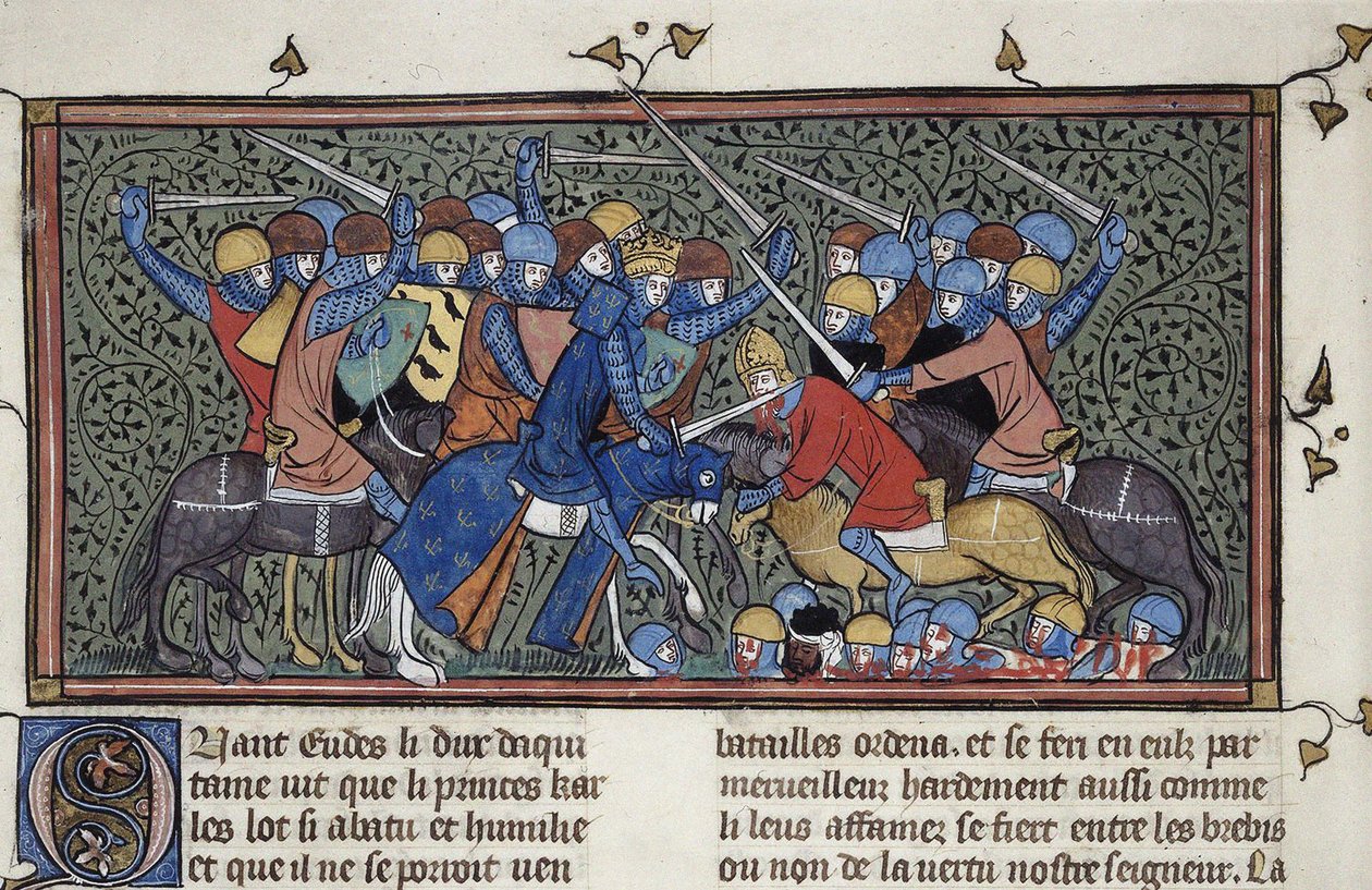 Charles Martel v bitvě u Tours, cca 1332-1350. od Unbekannt