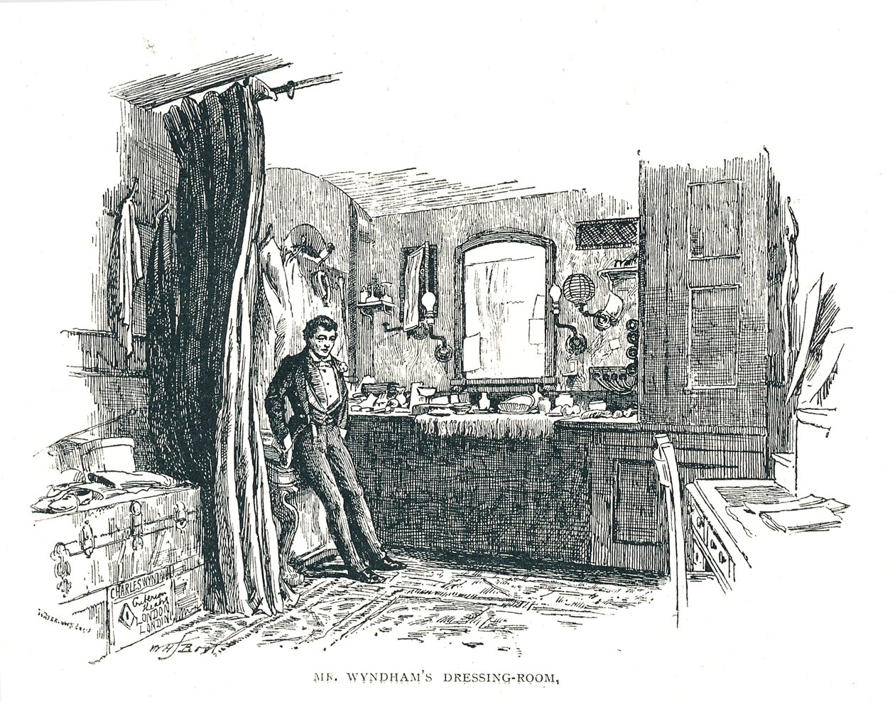 Charles Wyndham Šatna nad pohledem na Piccadilly v divadle Criterion, 1891 od Unbekannt