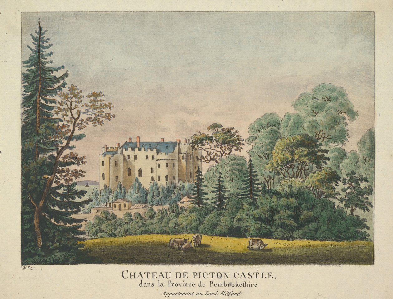 Hrad Chateau de Picton, 1735-43. od Unbekannt