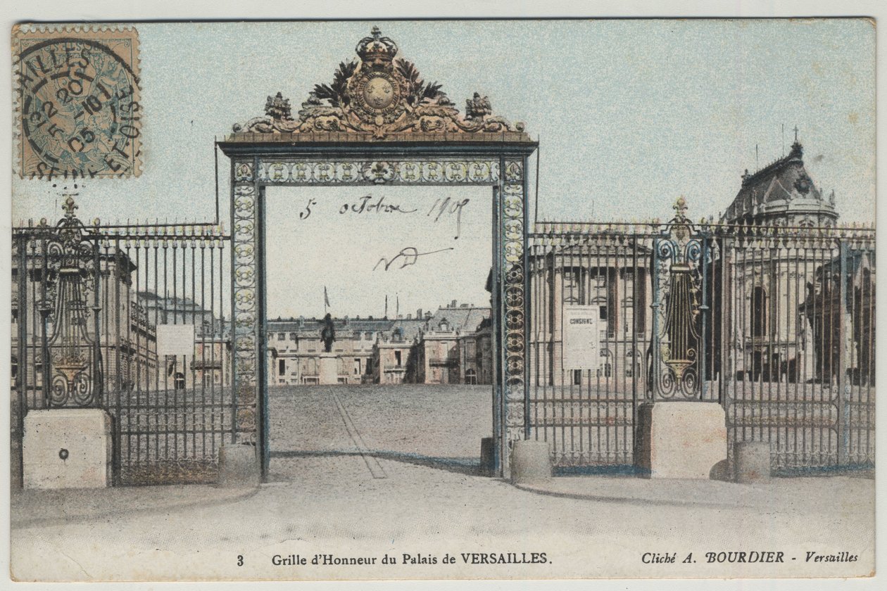 Chateau de Versailles: čestná mřížka - pohlednice z roku 1905 od Unbekannt