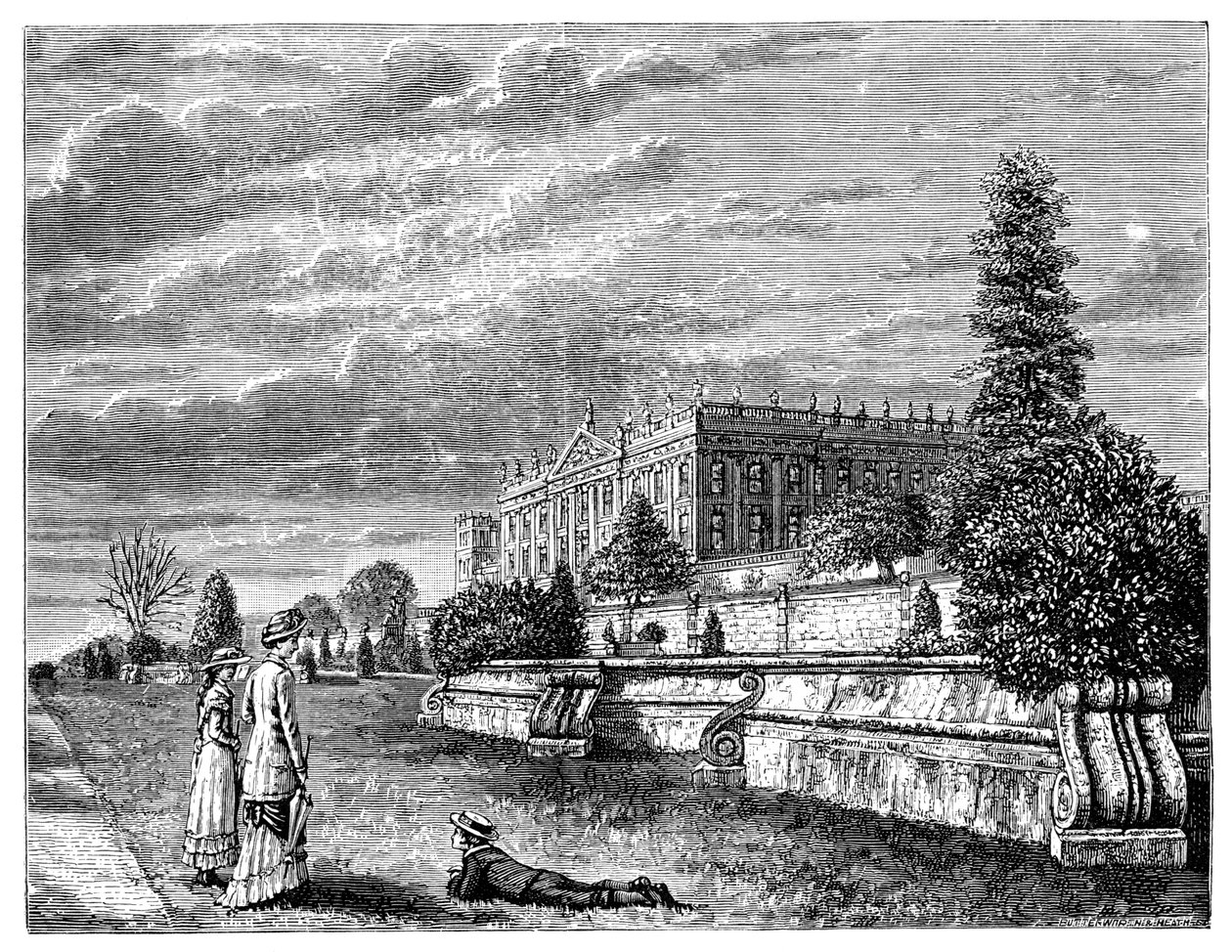 Chatsworth House z jihozápadu, 1900 od Unbekannt