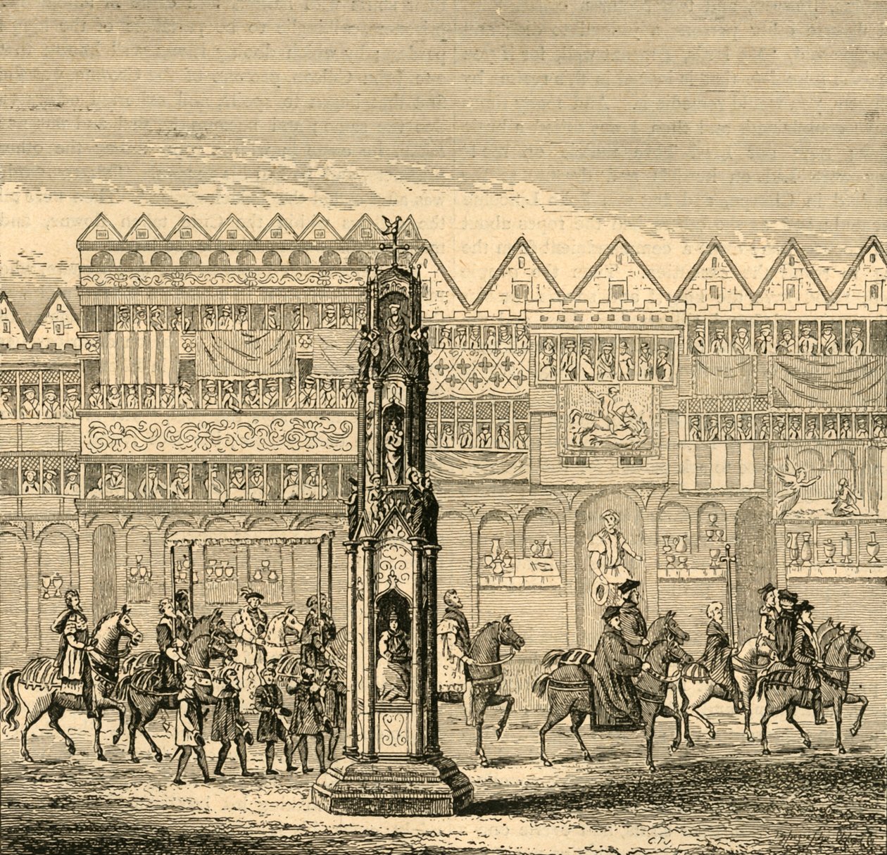 Cheapside Cross, jak se objevil v roce 1547, 1897. od Unbekannt