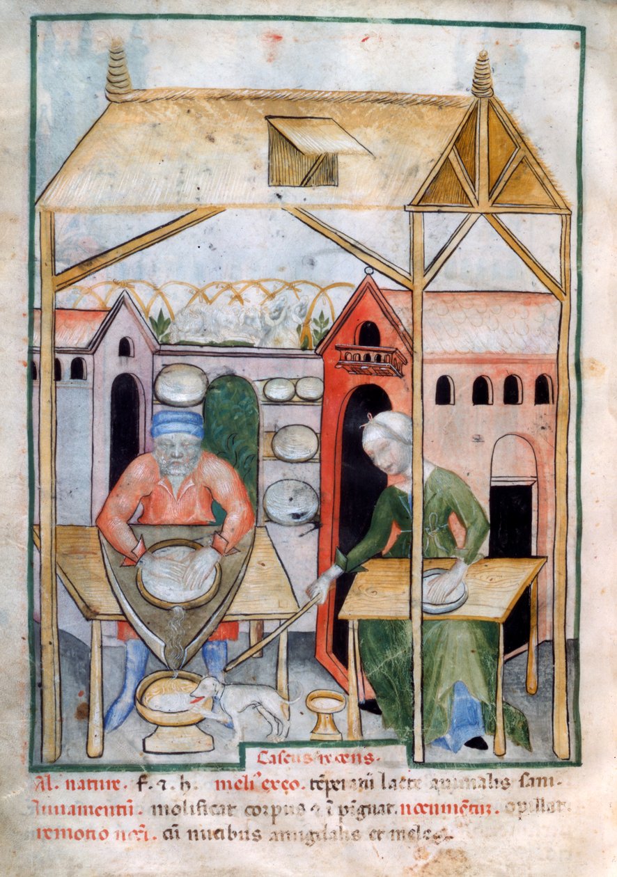 Výroba sýra, 1390-1400 od Unbekannt