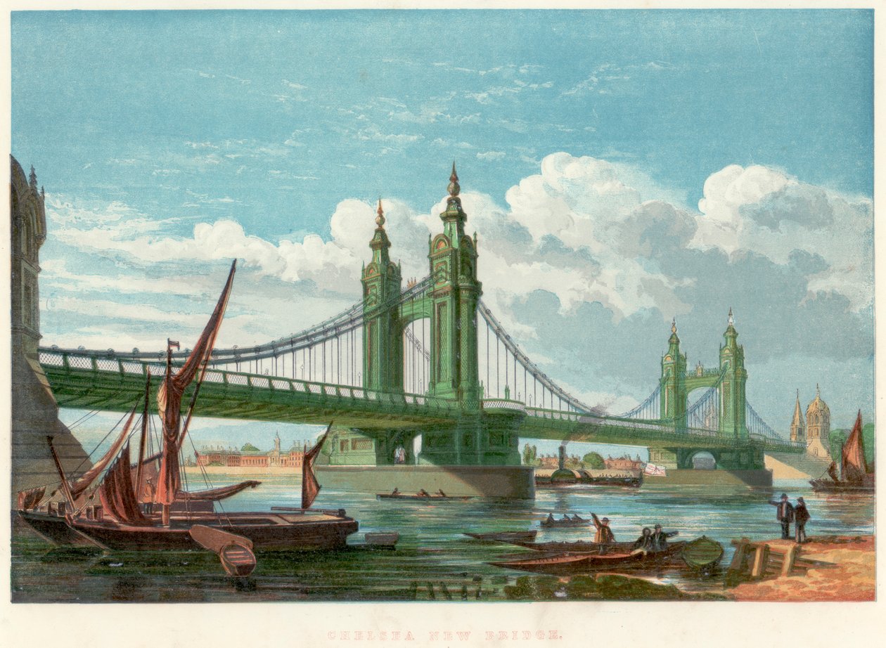 Chelsea Bridge, Londýn, 1858 od Unbekannt