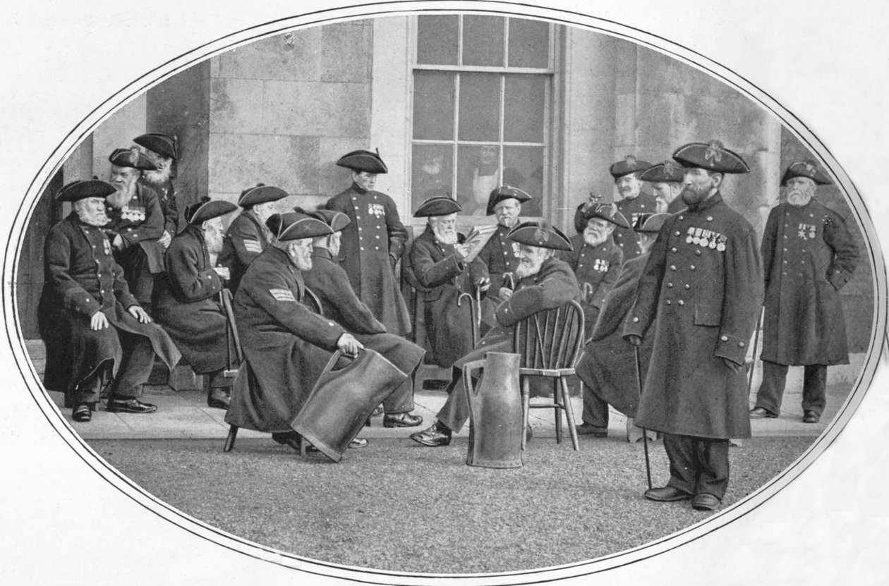 Chelsea Pensioners with black jacks, Londýn, c1901 1901 od Unbekannt