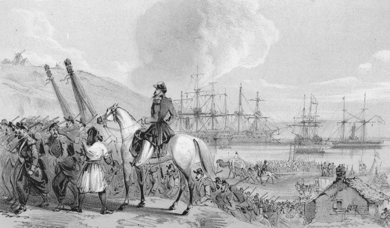 Cherson - Cossack Bay. Francouzské přistávací místo a sklad, c1850. od Unbekannt