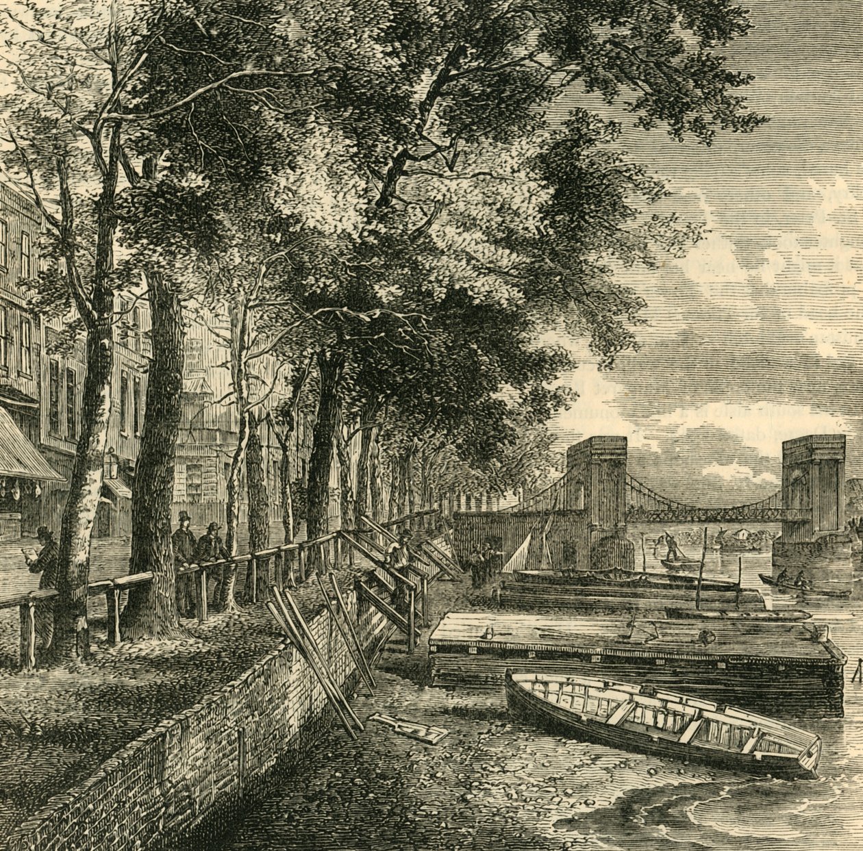 Cheyne Walk a Cadogan Pier, c1876. od Unbekannt