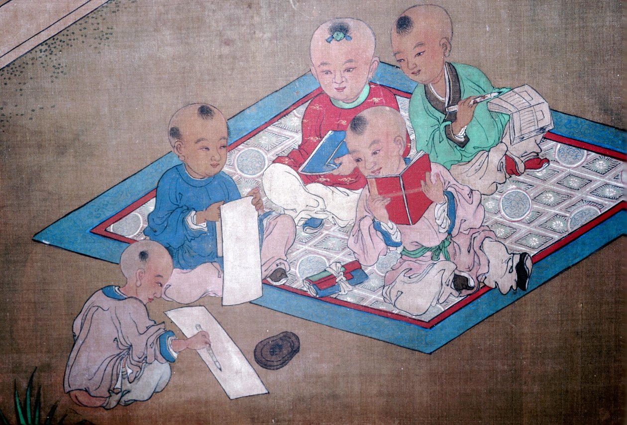 Děti ve hře, japonská malba, 18. století od Unbekannt