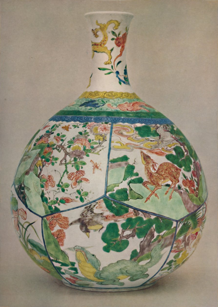Čínská porcelánová láhev ze smaltu Famille Verte. Období Kang His, 1662-1722, 1928 od Unbekannt