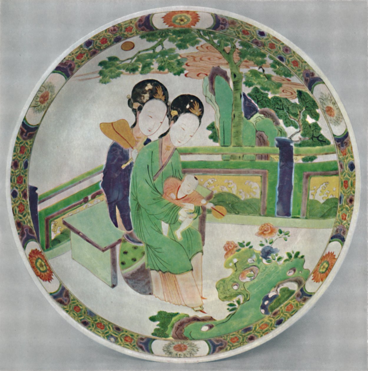 Čínská porcelánová mísa, Famille Verte. Období KAng Hsi, 1662-1722, 1928 od Unbekannt