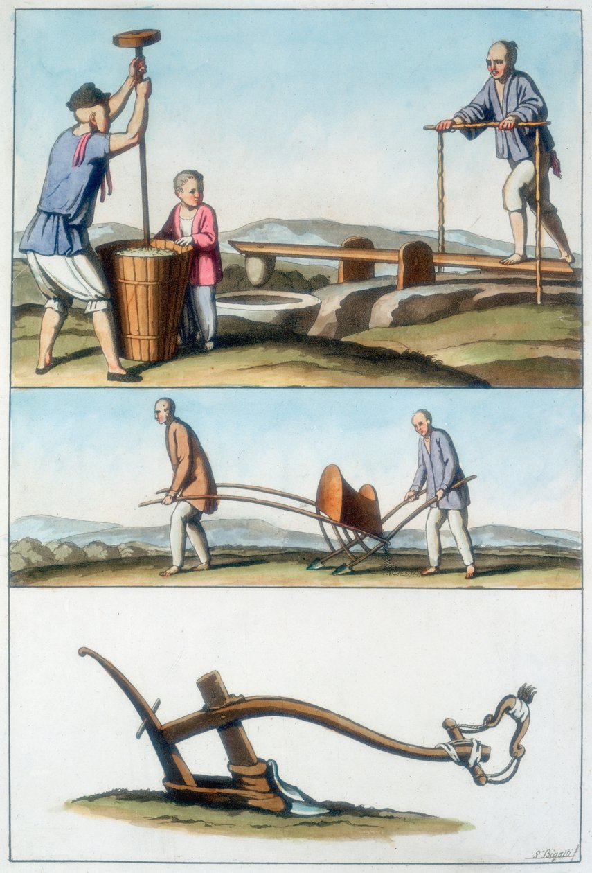 Čínské zemědělství, 1825-1835 od Unbekannt