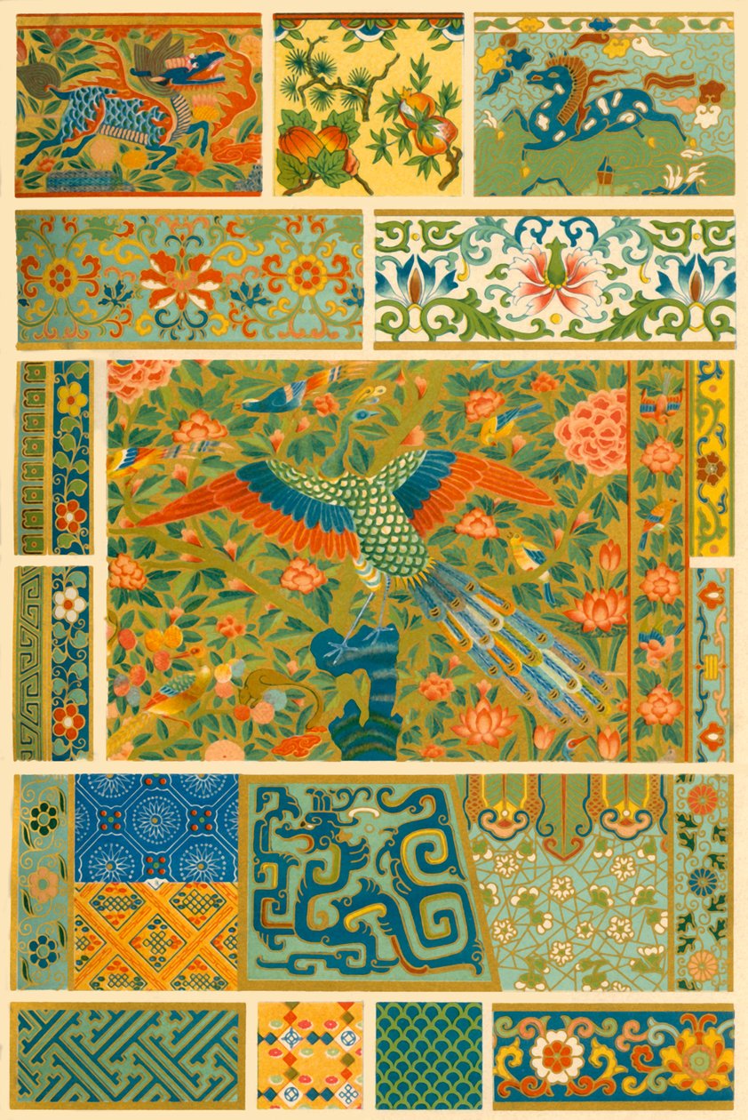 Čínská malba, tkaní, vyšívání a cloisonné, 1898. od Unbekannt
