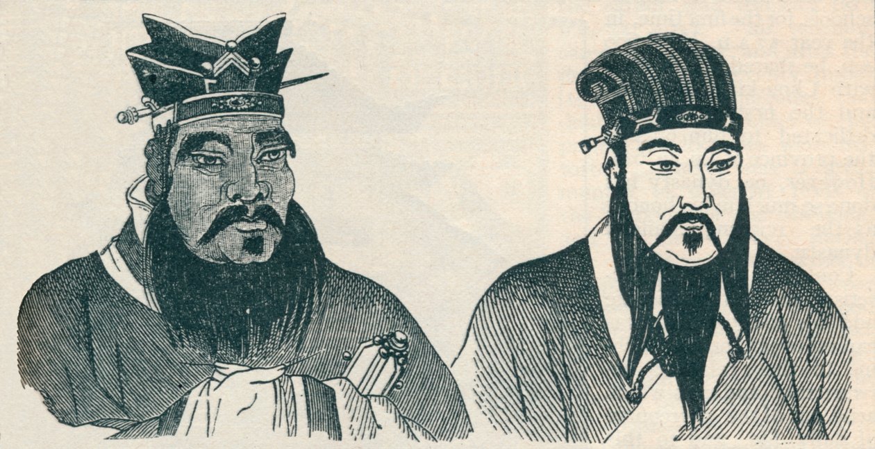 Čínské portréty Konfucia a jeho velkého následovníka Mencia, 1907 od Unbekannt
