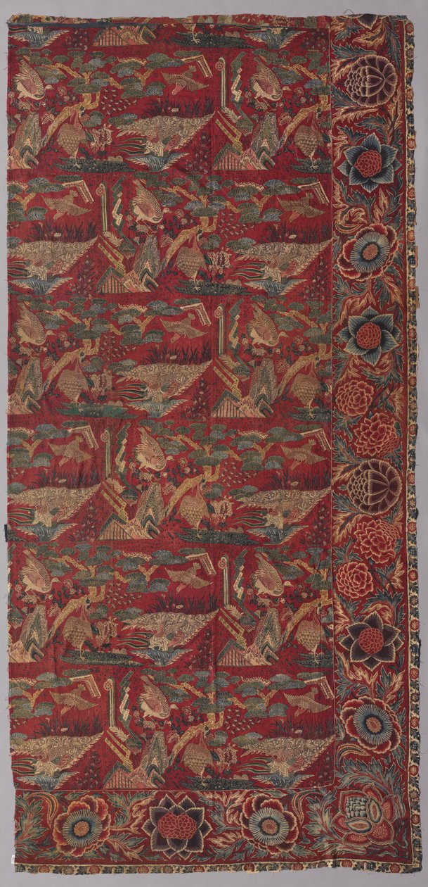 Přikrývka na postel Chintz nebo zavěšená se vzorem inspirovaným Japonskem, pravá polovina, první polovina 18. století. od Unbekannt