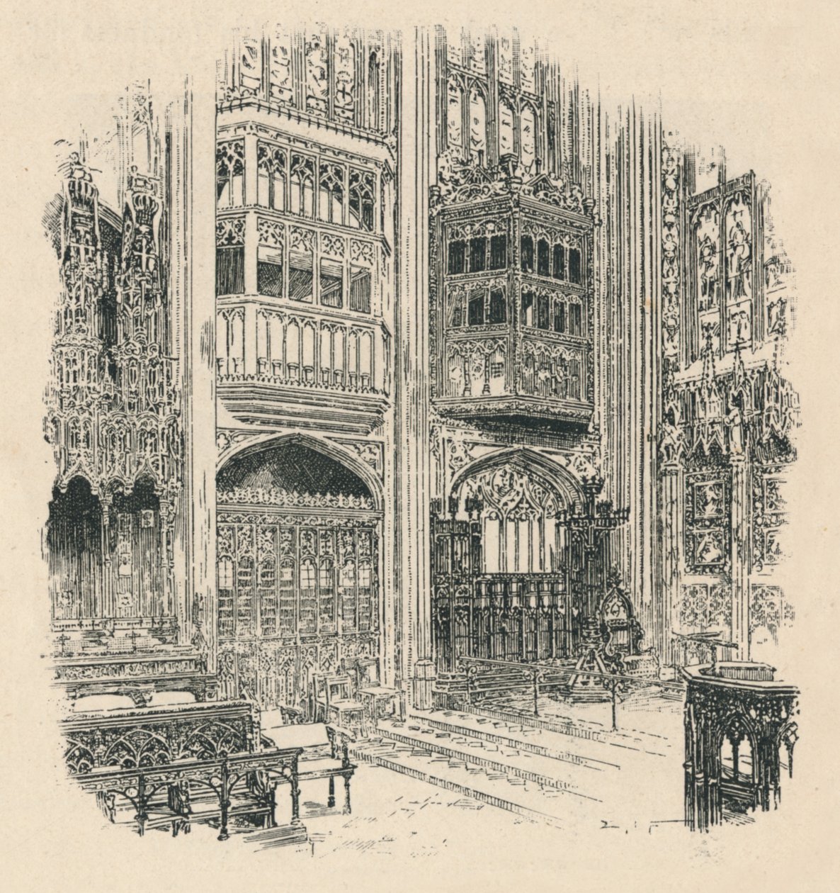 Sborové stánky a královská skříň, kaple sv. Jiří, 1895 od Unbekannt