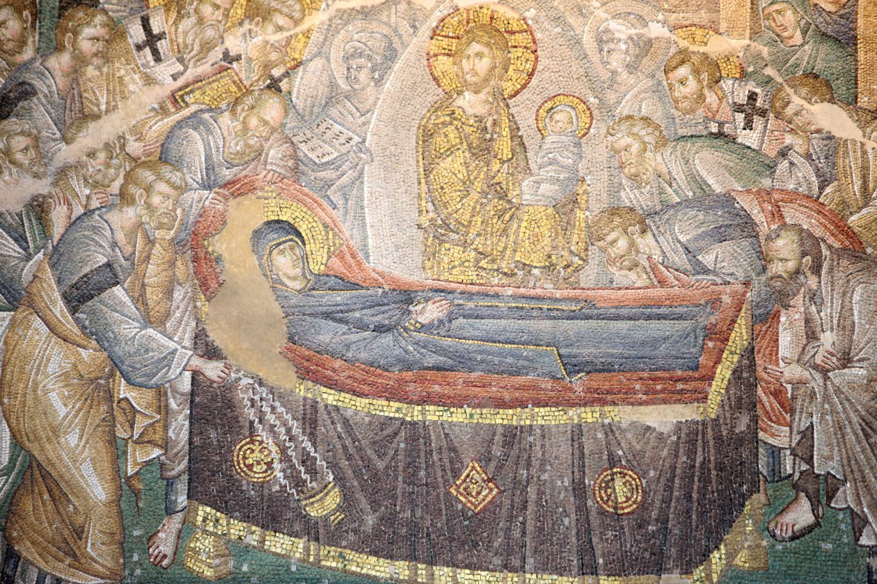 Kostelní muzeum Chora: mozaika smrti Panny Marie (Coimesis) Istanbul Turquie od Unbekannt