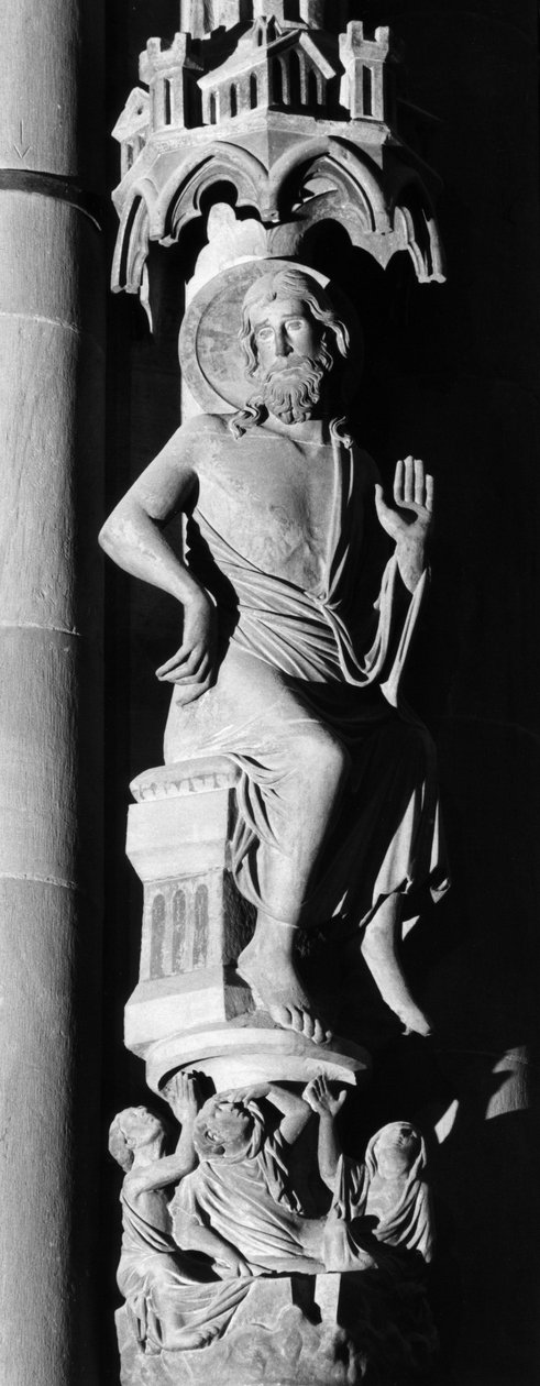 Krist soudce socha na pilíře andělů. Cathedrale Notre Dame de Strasbourg (Lower Rýn) od Unbekannt