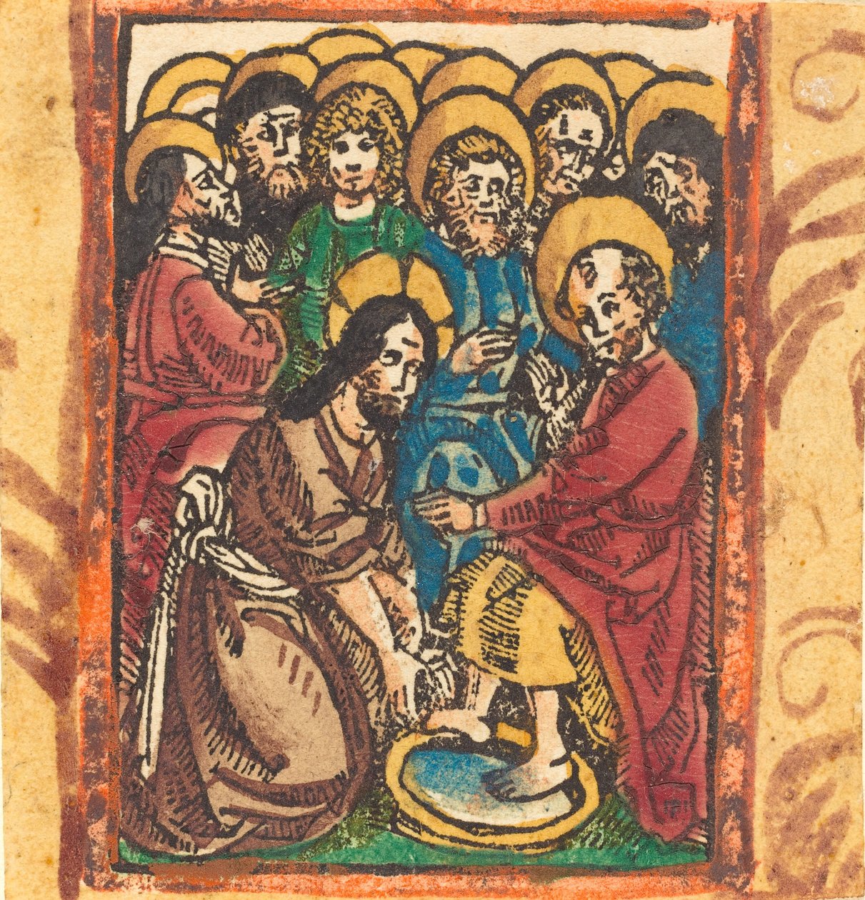 Kristus umývá nohy apoštolům, c. 14901500. od Unbekannt