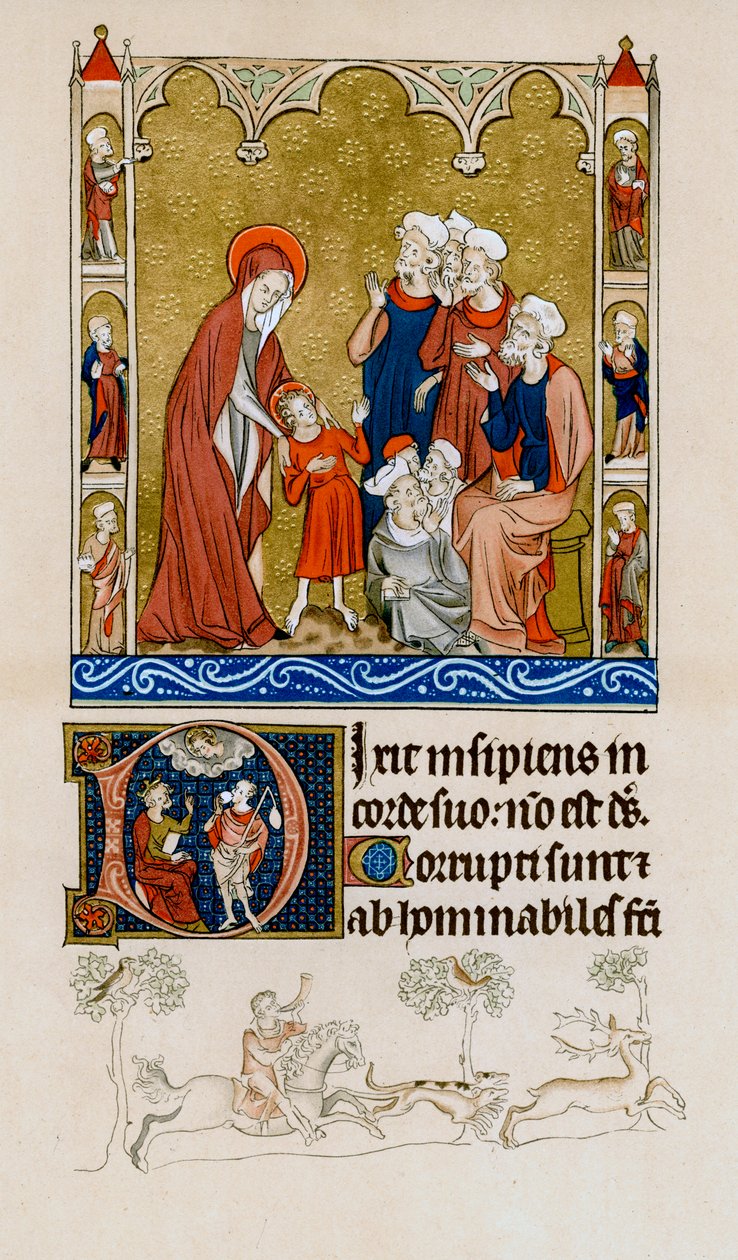 Kristus byl nalezen svou matkou v chrámu při sporu s lékaři, c1310-1320 od Unbekannt